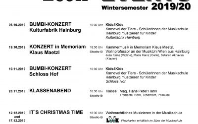 Veranstaltungen Wintersemester 2019/20