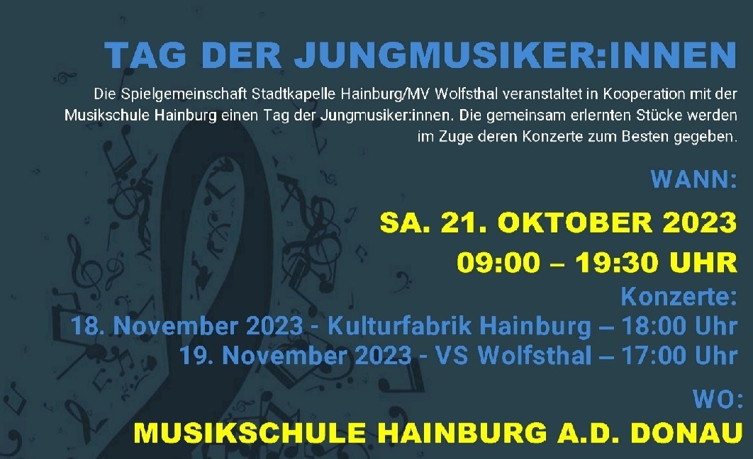 TAG DER JUNGMUSIKER:INNEN – SA, 21.10.2023, 09:00 – 19:30 in der MUSIKSCHULE HAINBURG