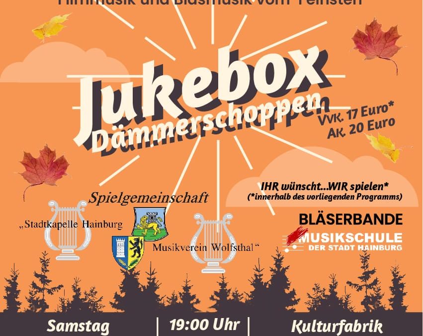 Jukebox Dämmerschoppen – Samstag 29.11.2025, 19:00 Uhr (Einlass ab 18:00 Uhr), Kulturfabrik Hainburg