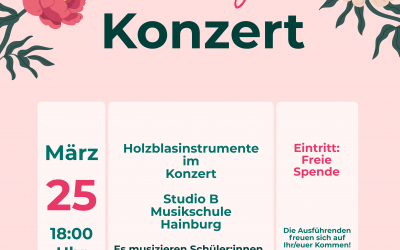 Frühlingskonzert – Holzblasinstrumente im Konzert – 25.03.2026, 18:00 Uhr, Studio B